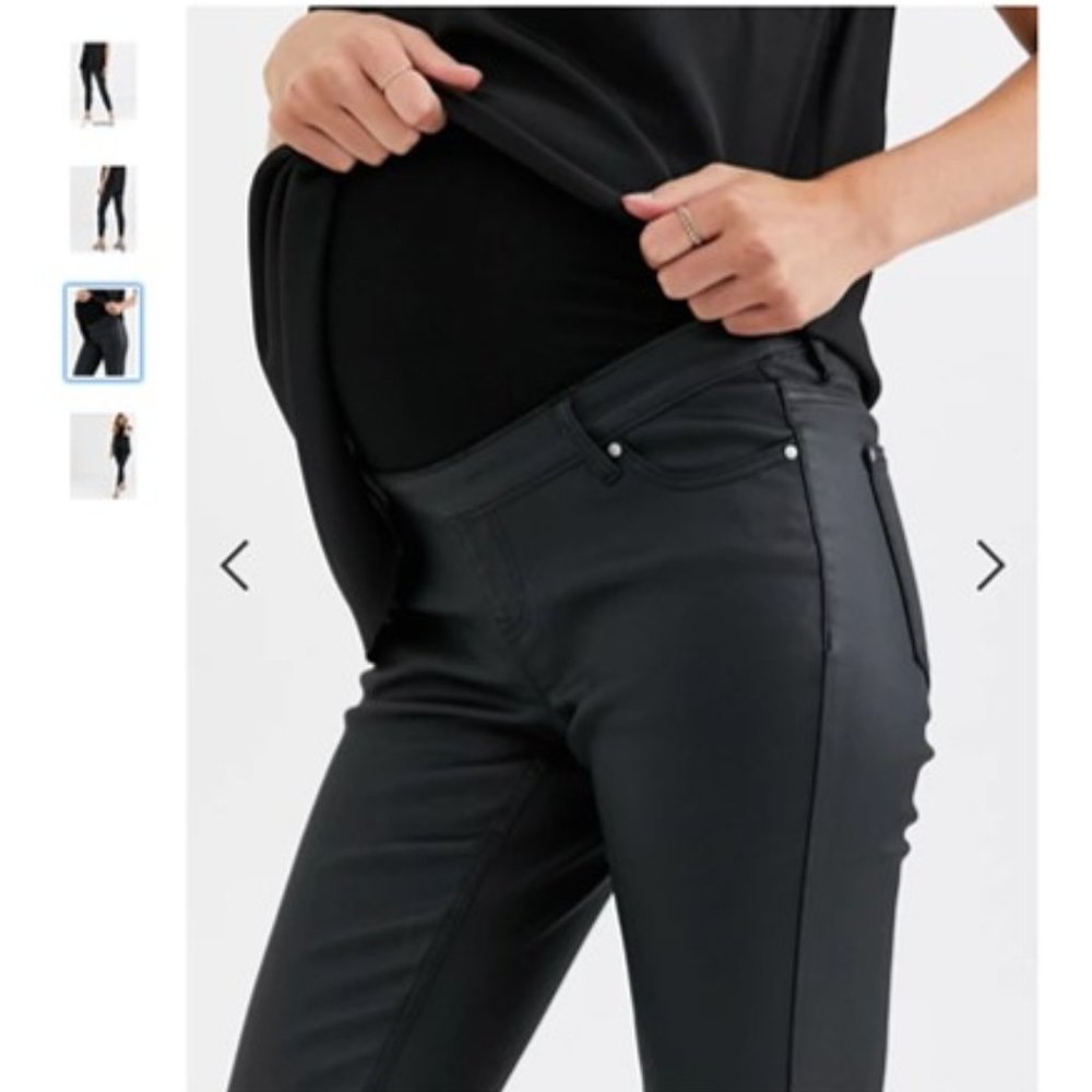 NWT U Bliss Maternity high waisted coated jeans 10